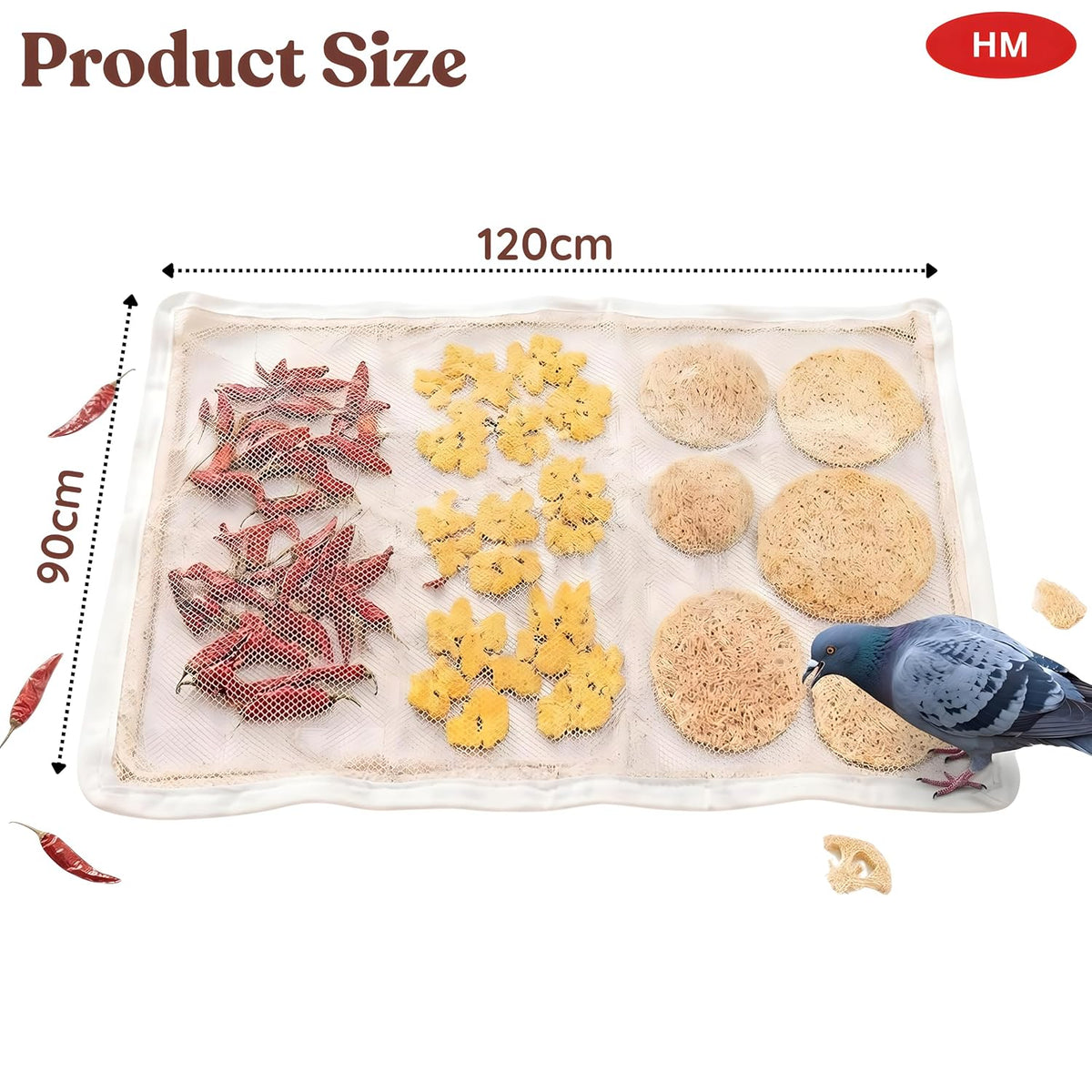 Sun Drying Cloth with Net for Grains