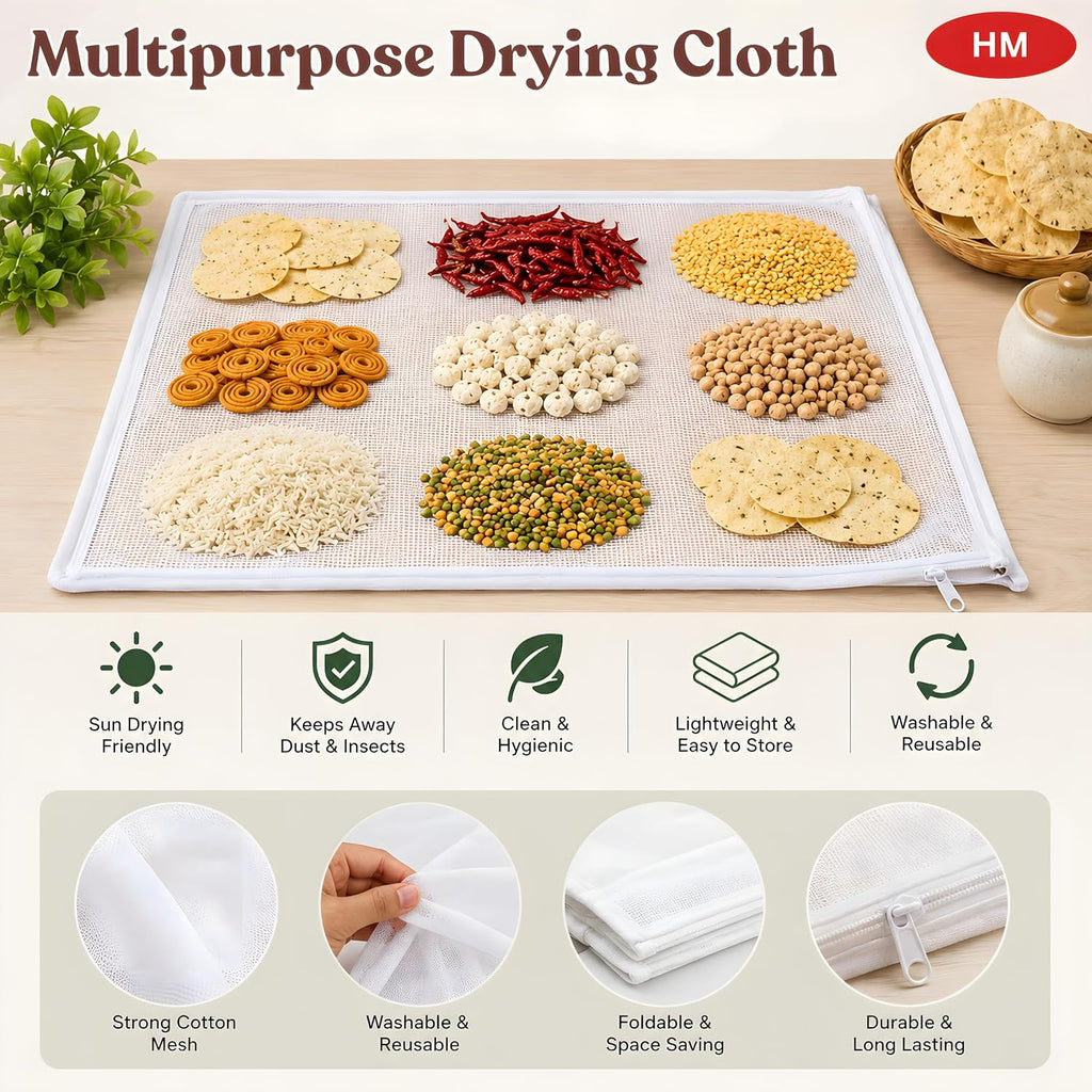 Sun Drying Cloth with Net for Grains